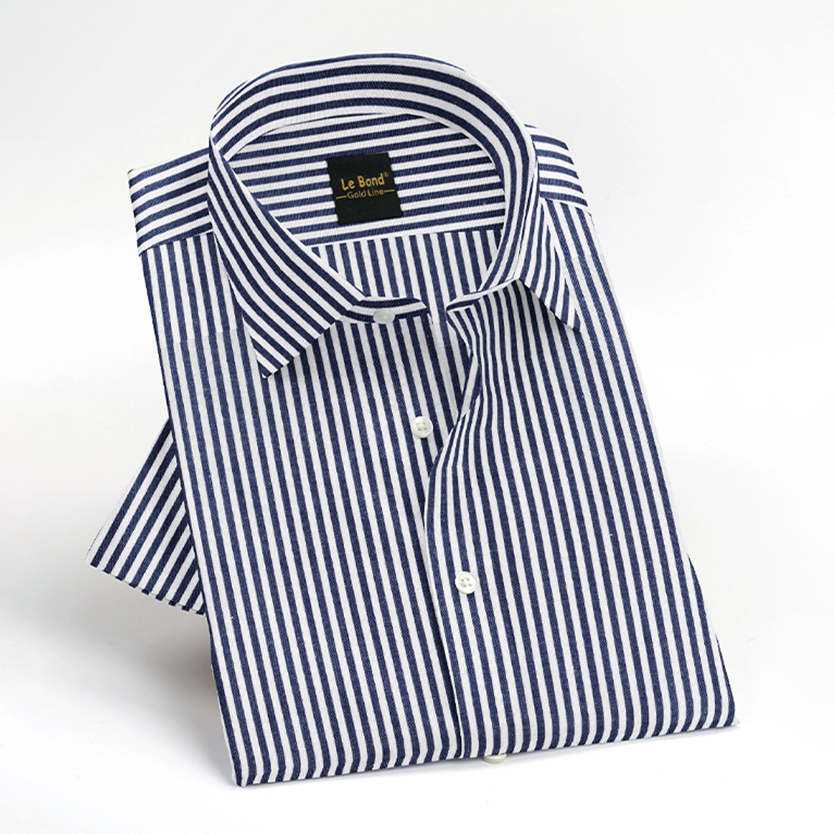 Le Bond Gold Line Grey White Striped Shirt Tailor Fit Long Sleeve Men s Shirt Envoy London