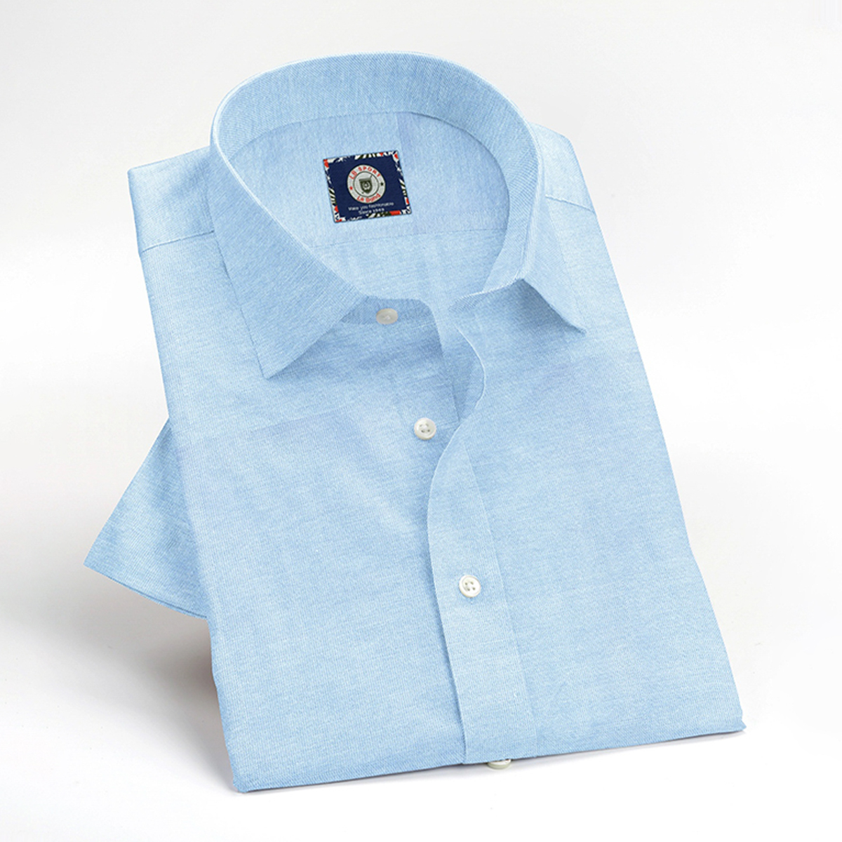 LB Sport Blue Slim Fit Long Sleeve Men’s Shirt - Image 3