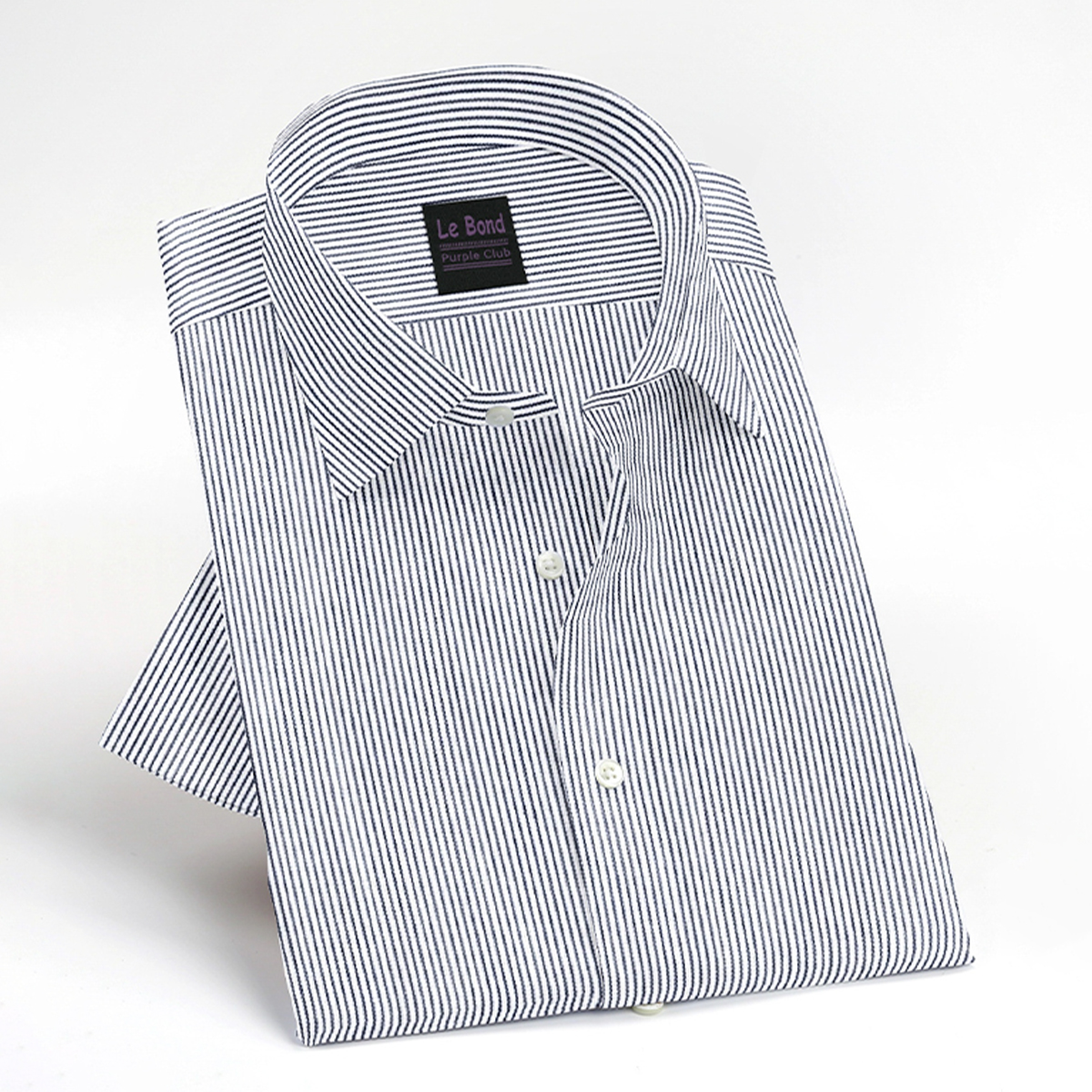 Le Bond Purple Club Black Slim Fit Long Sleeve Men’s Shirt - Image 3