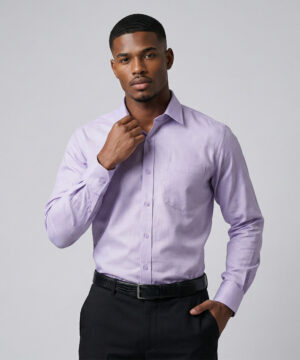 Le Bond Purple Club Light Purple Slim Fit Long Sleeve Men’s Shirt