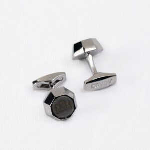 Envoy Classic Men’s Nickel Plated Silver Lion’s Crest Cufflinks