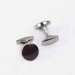 Envoy Classic Men’s Nickel Plated Silver Galaxy Grid Cufflinks