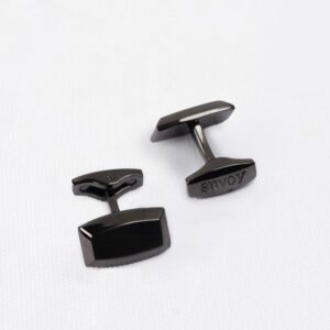 Envoy Classic Men’s Nickel Plated Black Stealth Cut Cufflinks