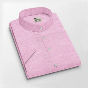 LB Leisure Men’s Pink Regular Fit Short Sleeve Shirt