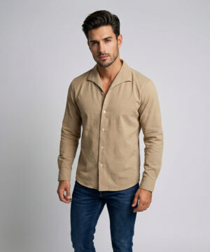 Envoy Sport Men’s Beige Tailor Fit Shirt