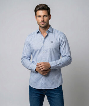 Envoy Sport Men’s Blue Printed Design Tailor Fit Shirt