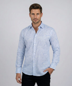 Envoy Sport Men’s Light Purple Printed Design Tailor Fit Shirts