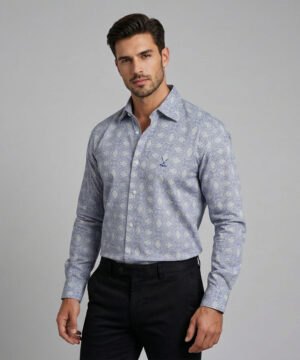 Envoy Sport Men’s Purple Printed Design Tailor Fit Shirt