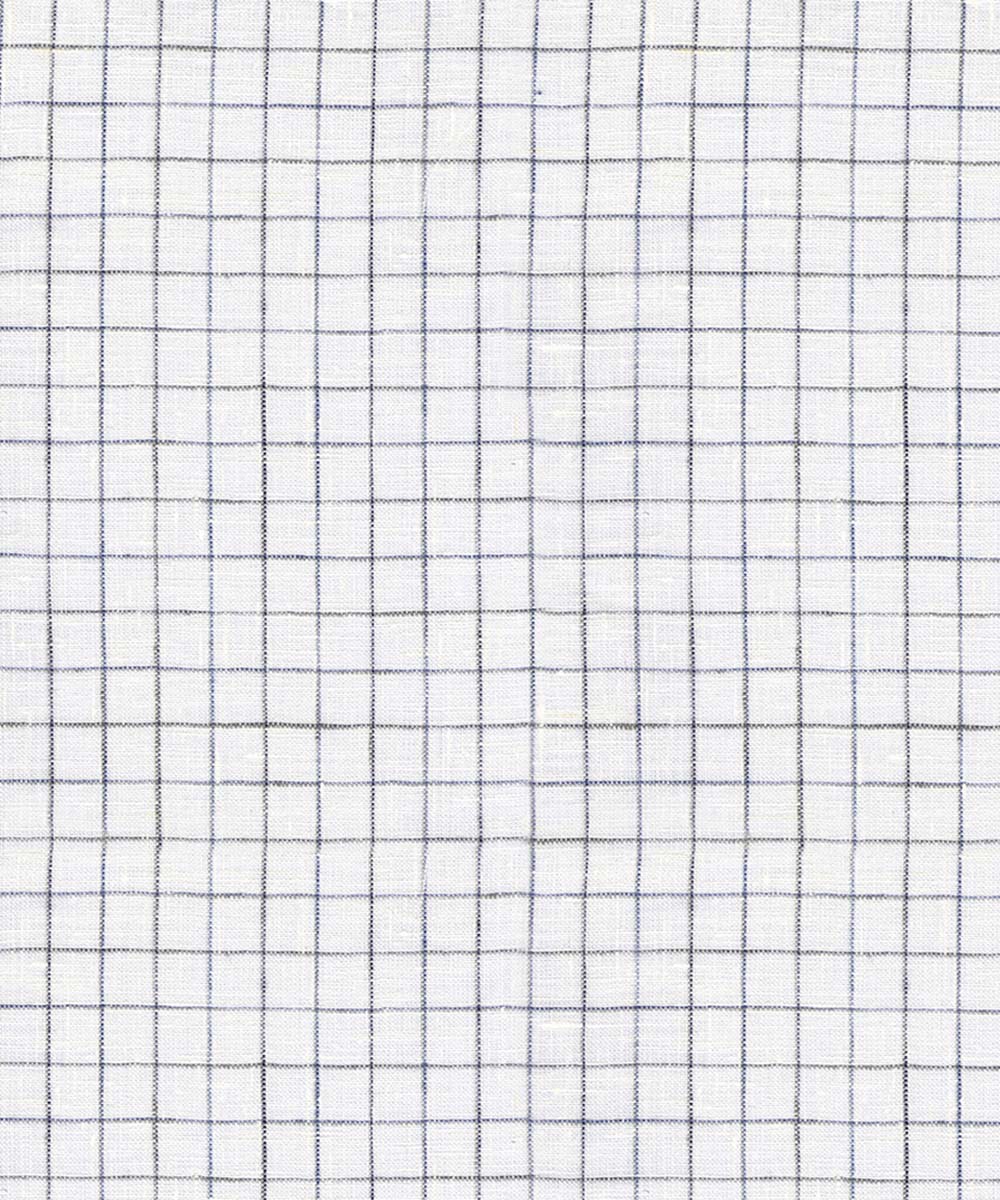 Envoy Linen Shirt - White/Blue Check - Image 3