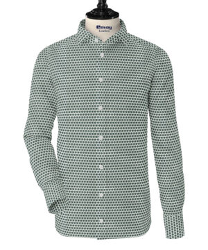Envoy Classic Green & White Floral Cotton Lycra Shirt