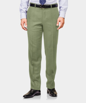 Olive Green Plain Wool/Poly Trouser Fabric