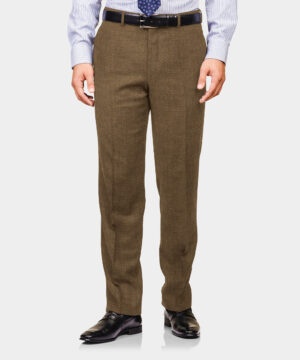 Beige Plain Wool/Poly Trouser Fabric