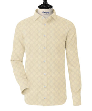 Raymond Cream Cotton-Viscose Shirting Fabric with Floral Design