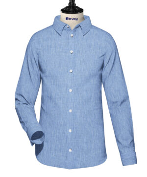 Raymond White & Blue Linen Cotton Shirting Fabric with Check Design