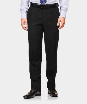 Black Plain Wool Trouser Fabric