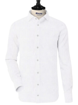 Envoy Premium White Plain Shirting