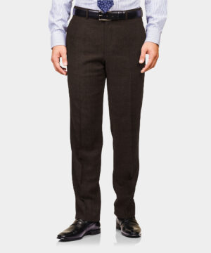 Brown Plain Wool/Poly Trouser Fabric