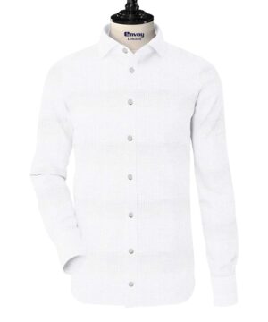 Premium White Striped Cotton Shirt