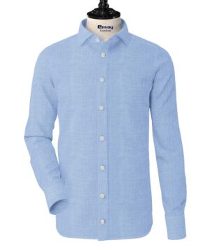 Bold Blue Plain Cotton Shirt