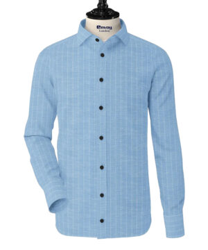Envoy Linen Ocean Blue Striped Blend