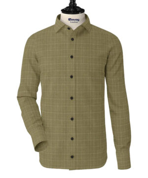 Envoy Linen Earth Brown Checked Linen Blend