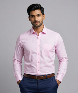 Le Bond Purple Club Men’s Pink Formal Wear Slim Fit Shirt