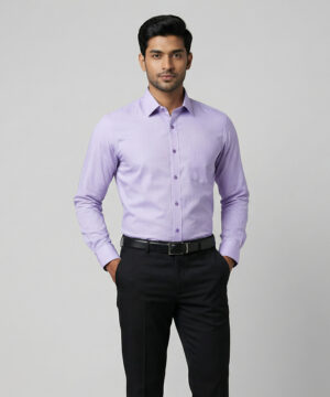 Le Bond Purple Club Men’s Light Purple Formal Wear Slim Fit Shirt