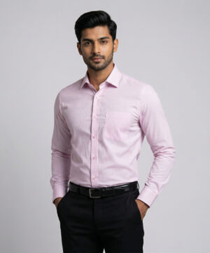 Le Bond Purple Club Men’s Pink Formal Wear Slim Fit Shirt