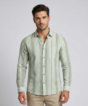 Envoy Sport Men’s Green Casual Wear Regular Fit Shirt