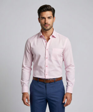 Envoy Platinum Men’s Pink Formal Wear Regular Fit Shirt
