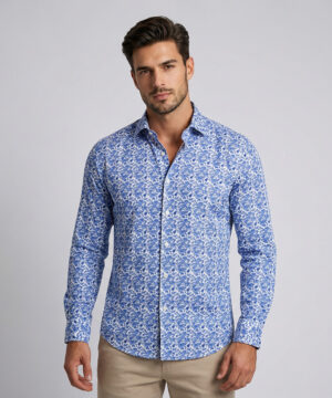 Envoy Sport Men’s Blue Casual Wear Tailor Fit Shirt